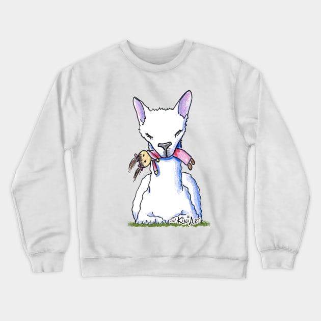 The Dolly Llama Crewneck Sweatshirt by KiniArt